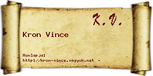Kron Vince névjegykártya